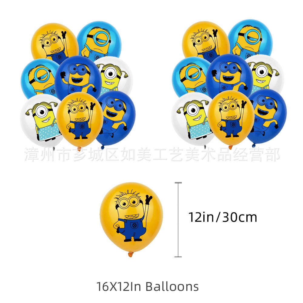 ST2 Despicable Me Minions Chủ Đề Trẻ Em Sinh Nhật Trang Trí Biểu Ngữ Bánh topper Bóng Bộ Cung Cấp TS2