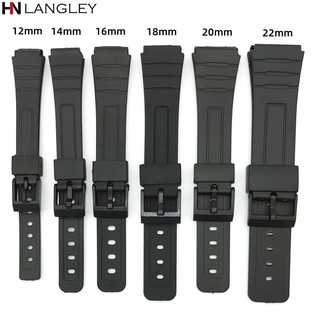 CASIO Dây Đeo Đồng Hồ Thể Thao Bằng Silicone 12 14 16 18 20 22mm SGW400 F91W F84 F105 / 108 / A158 / 168 AE1200 / 1300