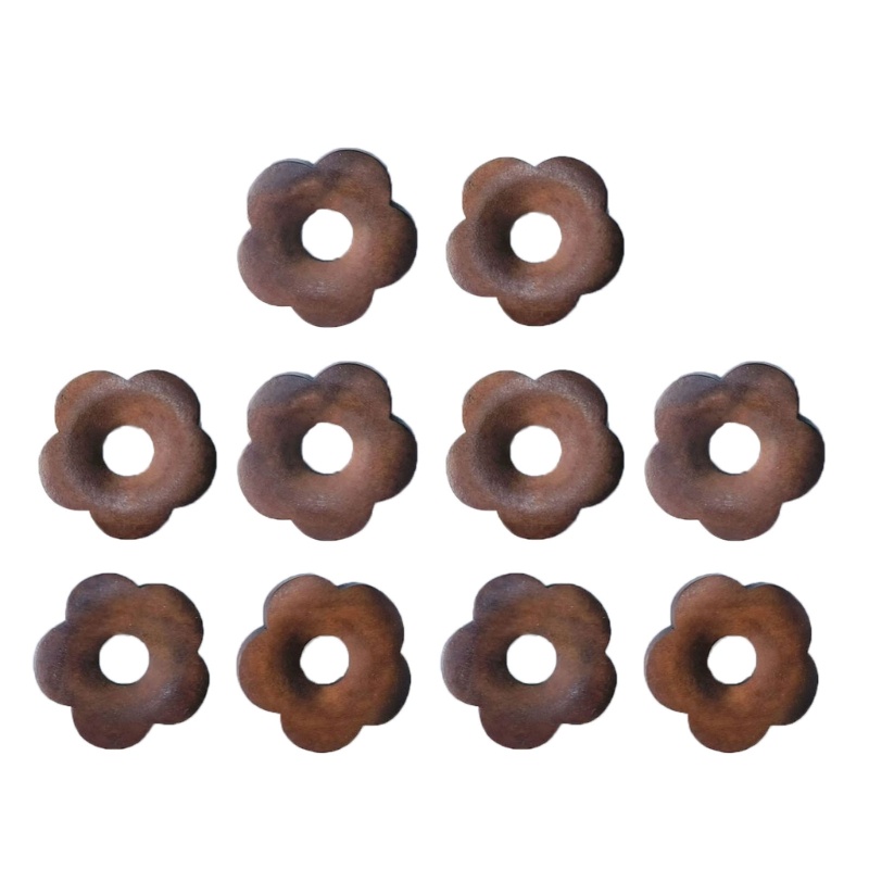 PPY - Bộ 10 Hoa Tai Handmade Năm Cánh với Miếng Đệm Hạt Trống