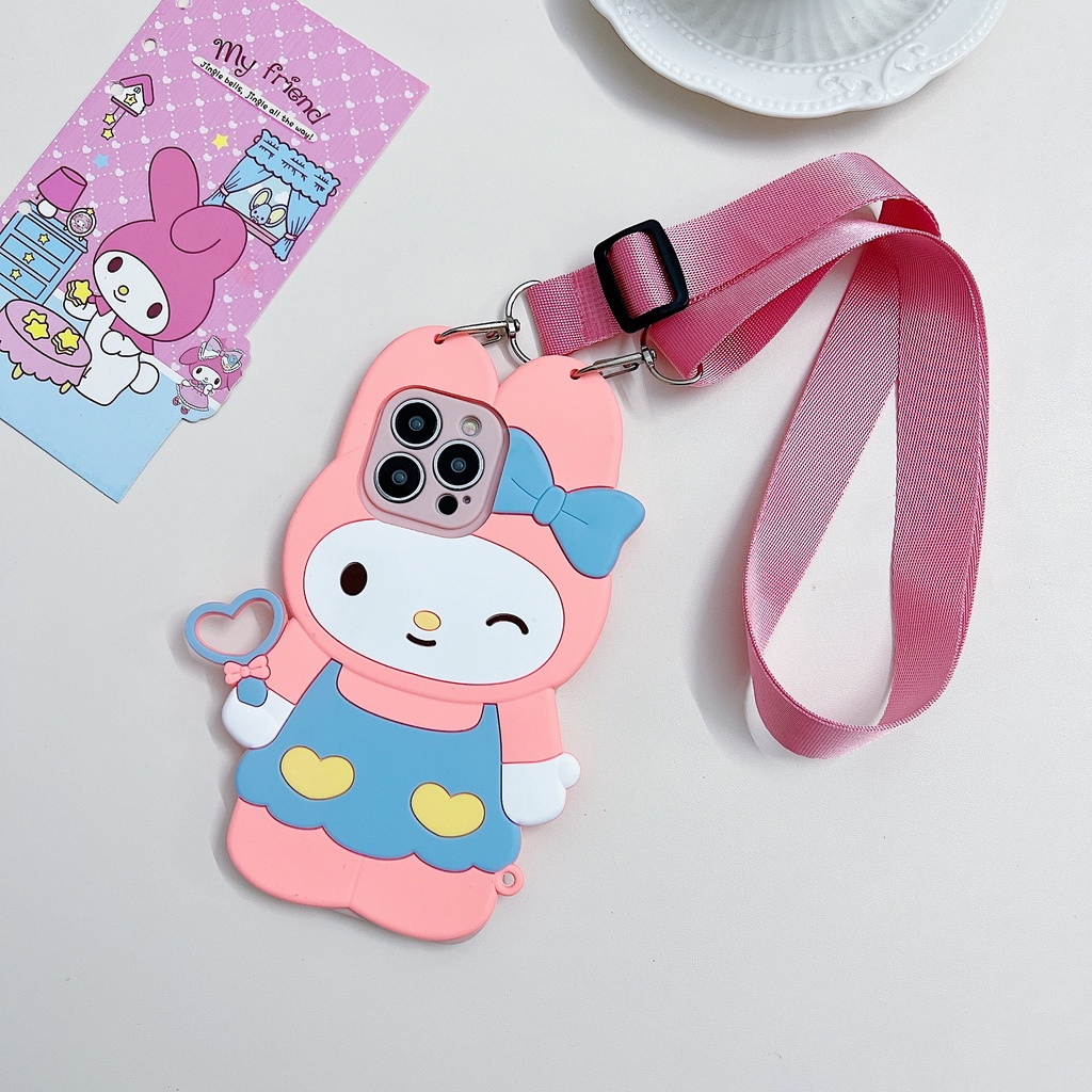 Realme 5 6 6S 7 8 9 Pro 9i 8i 7i 6i 5i 5s C3 C17 C15 C12 C11 C21Y C21 C31 C35 C20 V5 V11 X7 PRO A76 A96 Vỏ điện thoại Meredith hoạt hình dễ thương Cao su silicon mềm có dây buộc Vỏ