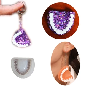 BTF Dễ Thương Răng Móc Khóa Khuôn Cho Người Yêu Nha Khoa Răng Hình Nhựa Khuôn Cosplay Epoxy Khuôn DIY Thủ Công Nữ Teen