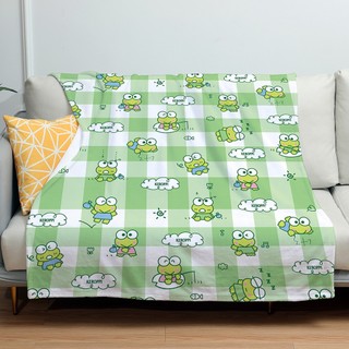 Keroppi Flannel Sanrio Chăn mềm mại hoạt hình, ấm giường, điều hòa, văn phòng