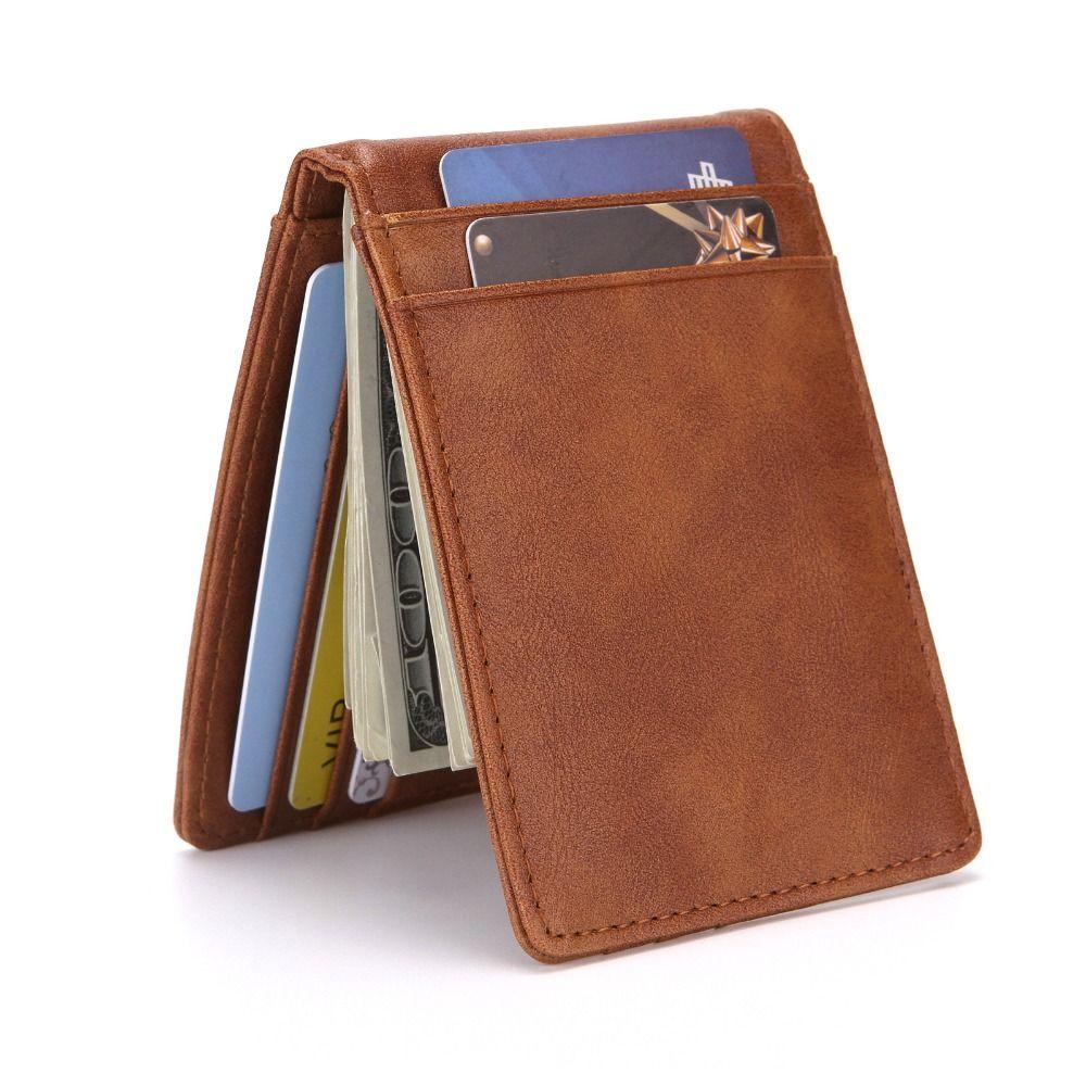 Ví Ngắn FEDAOG, Kẹp Tiền Siêu Mỏng Ví Nam, Thời Trang Chống Trộm Swipe PULeather Đựng Thẻ ID Gói Nam