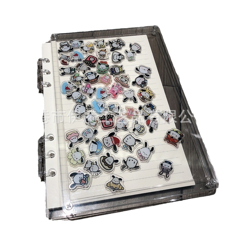 Sq2 Hot Sanrio POCHACCO Genshin Shin-chan Acrylic Trong Suốt Lắc A5 notebook A7 Lá Rời Sổ Tay DIY Tấm Acrylic