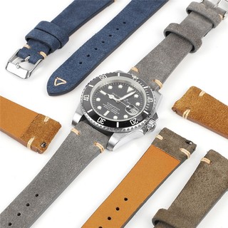 Dây Đeo Đồng Hồ Bằng Da Bò Thật 20mm 22mm Phong Cách Vintage