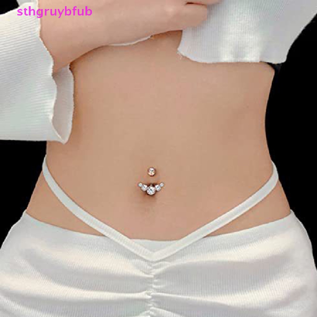 Khuyên Rốn Dạng Thanh Tạ Đính Đá Zircon Cho Nữ