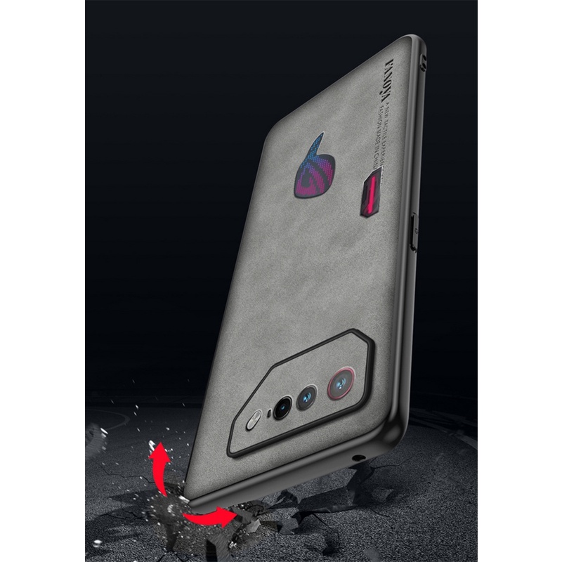 Dành Cho Asus ROG Điện Thoại 7 6 5 Pro Cao Cấp Kinh Doanh Retro Da Cao Su Mềm TPU Ốp Lưng