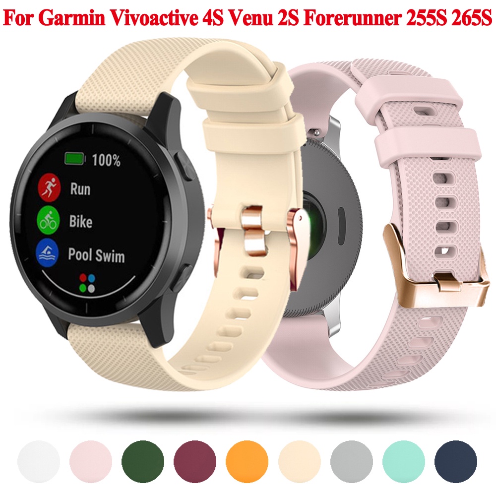 thumbnail image 2 of 18MM Bands For Garmin Forerunner 255S/Forerunner 265S/Venu 3S/Vivoactive 4S Watch Soft Silicone Colorful Wristbands Quick Release Adjustable Sport Strap For Forerunner 255S 265S Music Band (6A 2 of 9