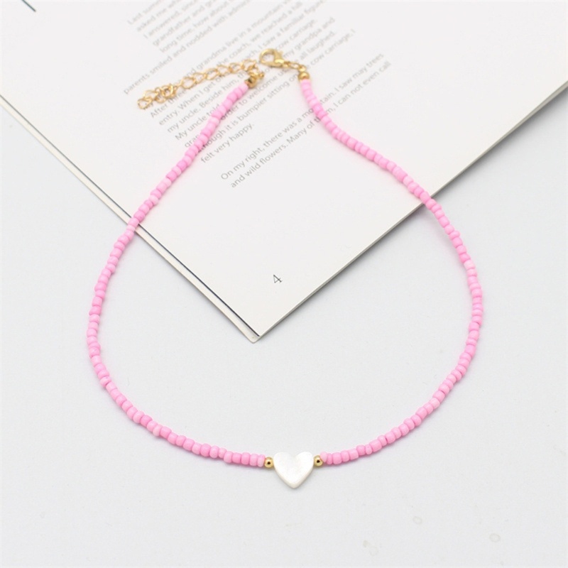 Mỹ Nhiều Màu Sắc Đính Hạt Vòng Cổ Cho Nữ Vỏ Trái Tim Chokers Trang Sức Nhiều Màu Sắc Lớp Mùa Hè Vòng Cổ Bãi Biển Xương Đòn Dây Xích