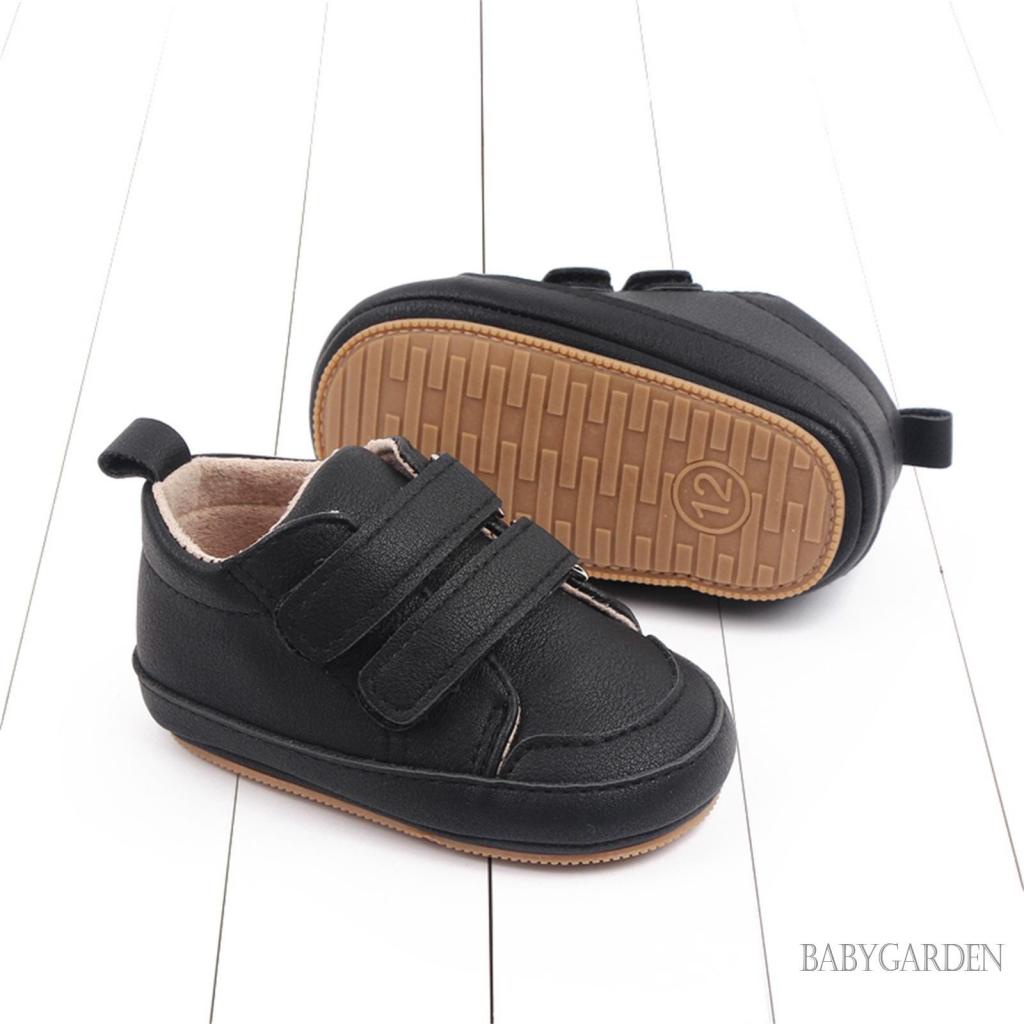 Babygarden-giày Da PU Chống Trượt Màu Trơn Phối Màu Tương Phản Cho Bé Tập Đi
