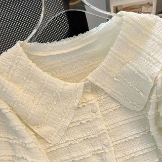 Áo Sơ Mi Chiffon Tay Ngắn Phồng Phong Cách Pháp Thời Trang Mùa Hè Cho Nữ
