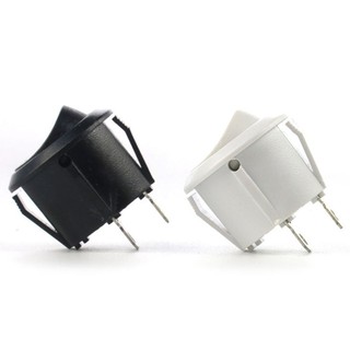 Set 2 / 5 Công Tắc Tròn 2 Chấu ON / OFF 6A / 250V 10A 125V AC Màu Trắng Đen