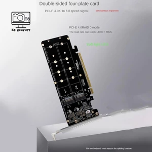 Double-sided 4-disk nvme raid card pciex16 to m.2 m-key nvmex4ssd 2u server raid array expansion adapter card split