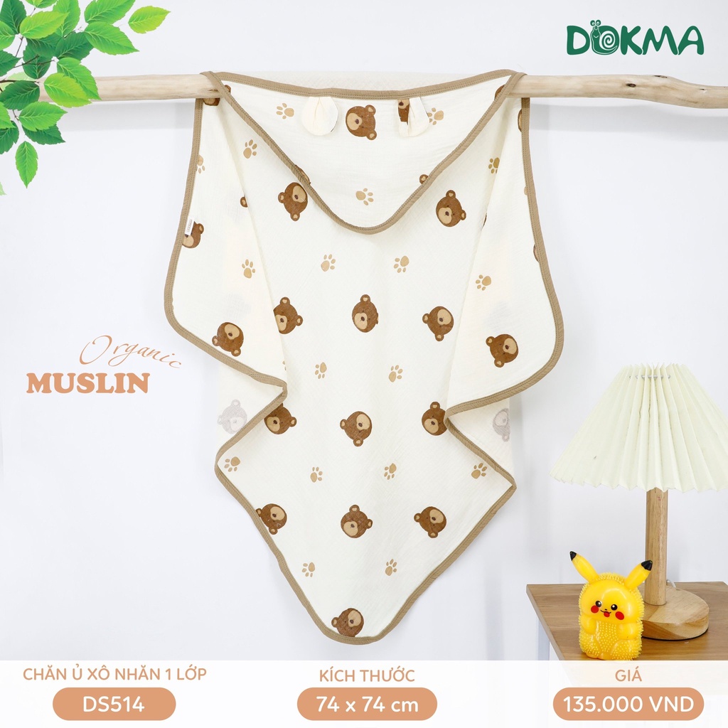 Khăn Ủ, Chăn Ủ Xô Nhăn 1 Lớp Mềm Mại Hãng Dokma Dành Cho Bé Mã DS514