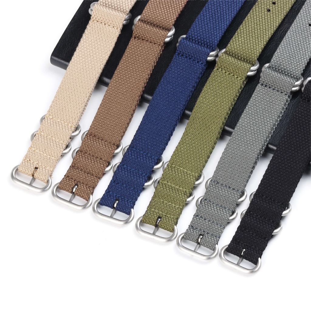 Dây Đeo Đồng Hồ Bằng Vải Lanh Nylon Mềm Mại 20mm 22mm Có Khóa Inox