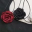 Vòng cổ cổ Mya Vòng cổ cổ mát mẻ Retro-Đen Vòng cổ Camellia Vòng cổ Choker