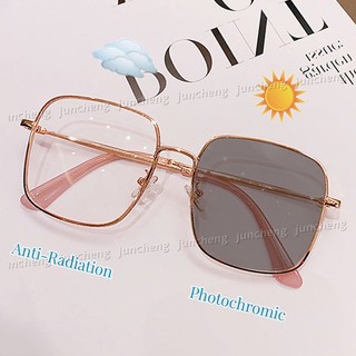 Kính chống bức xạ Photochromic dành cho nữ Kính râm nam Kính mắt Khung chuyển đổi Kính mắt có thể thay thế Ống kính máy tính Kính mắt chống ánh sáng xanh Bóng chuyển tiếp