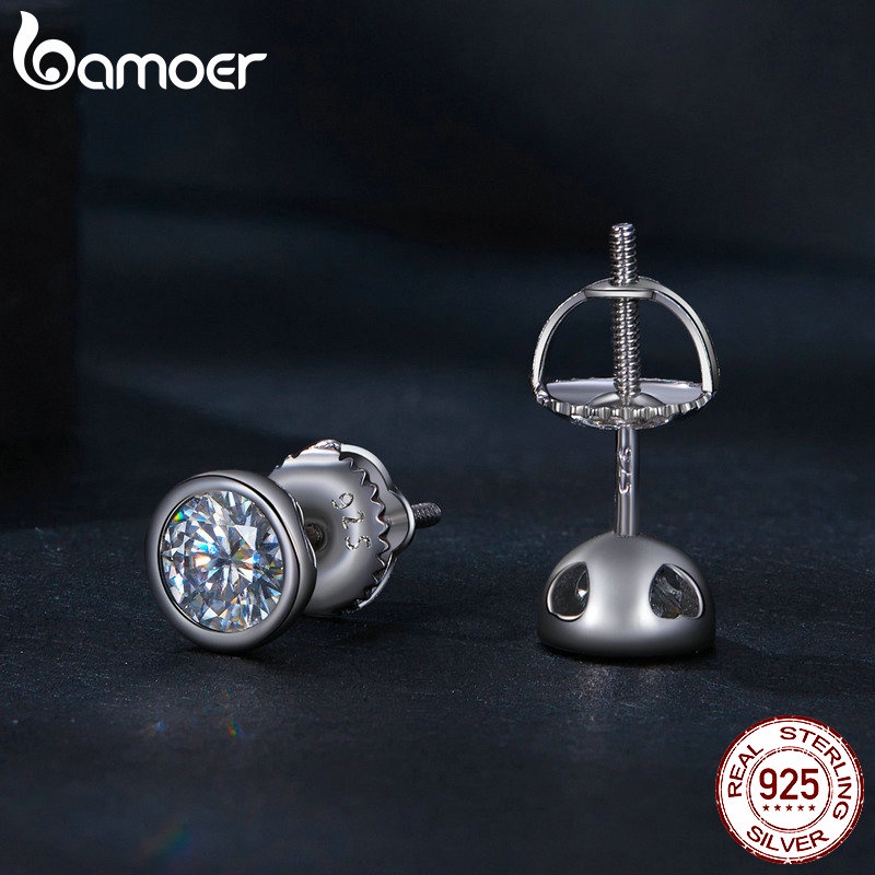 Bamoer Bông Tai Bạc 925 0.5ct Thời Trang Nữ mse026