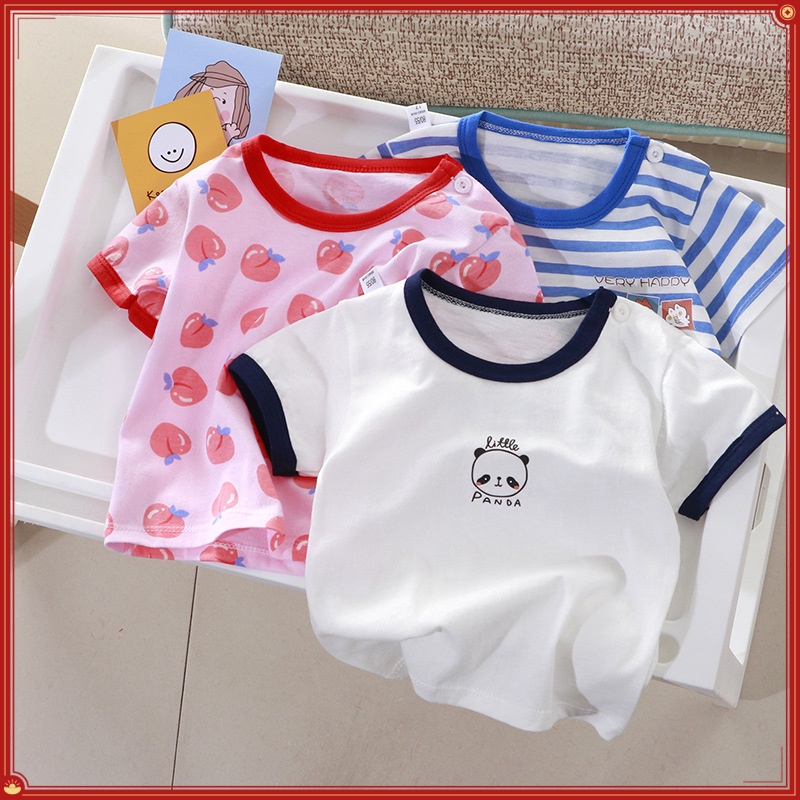 Trẻ Em Áo Thun Tay Ngắn Trẻ Em Mùa Hè Áo Bé Trai Nửa Tay Quần Áo Trẻ Em Quần Áo Mùa Hè Cotton Nguyên Chất Bé Gái Hợp Thời Trang 1FMV