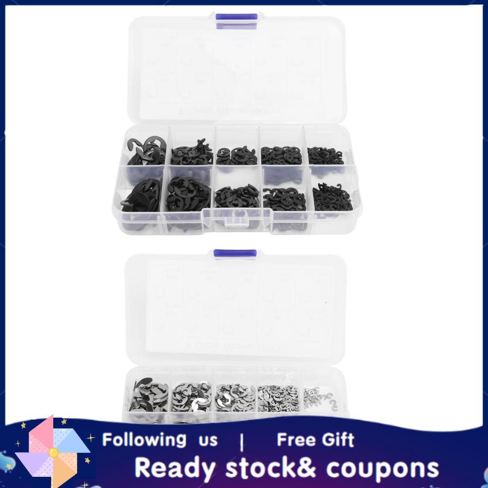 580-Piece E-Circlip Retaining Ring Set – Stainless Steel 304, M1.5 To M10, With Storage Box