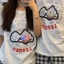 Ultraman phát quang Áo thun cotton tay ngắn vỗ nhẹ mùa hè Cặp đôi trang phục boudoir dáng rộng giản dị cá tính