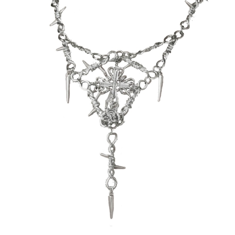 Dasbsug Vòng Cổ Trang Sức Cho Nam Nữ Y2K An Toàn Spur Mặt Dây Chuyền Choker Dây Xích Đảng