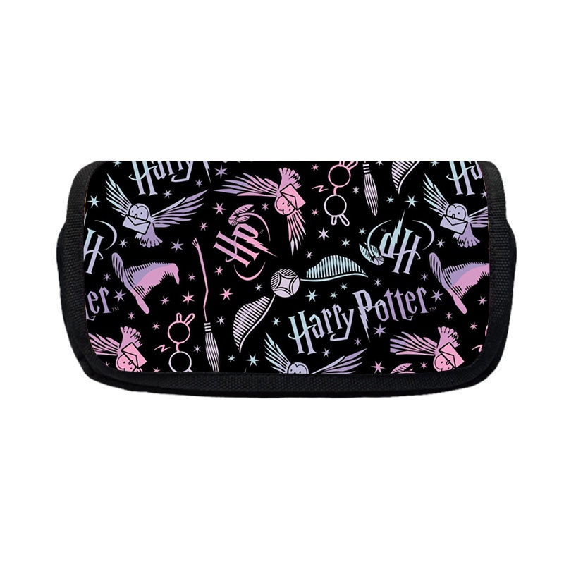 HK1 Harry James Potter Hộp Đựng Bút Sinh Viên Hộp Đựng Văn Phòng Phẩm Túi Dây Kéo Dung Tích Lớn Hoạt Hình Đáng Yêu Hai Lớp