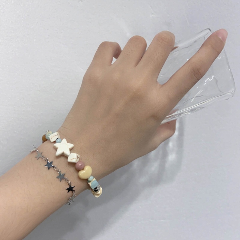 Coo vintage crystal star cườm vòng tay cho phụ nữ ngọt ngào thẩm mỹ vòng tay quyến rũ vòng tay trang sức thời trang harajuku