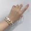 Unstop * Bông Tai Kẹp Ngôi Sao Đính Hạt Vòng Tay Nữ Cô Gái Vintage Thẩm Mỹ Quyến Rũ Hai Lớp Dây Xích Vòng Tay Lắc Tay Trang Sức