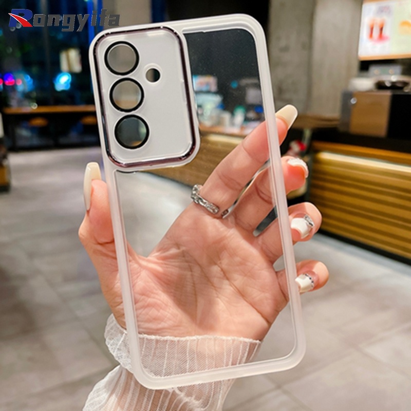 Ốp Điện Thoại TPU Mềm Màu Trơn Có Miếng Dán Bảo Vệ Camera Cho Samsung Galaxy S23 FE S22 Plus S22 + S22 Ultra S21 FE S20 FE