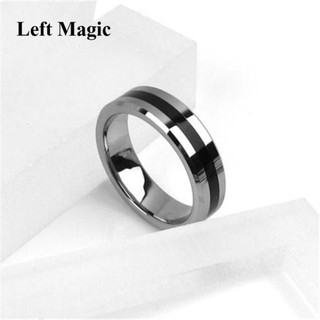 CODECOVED Nhẫn tròn màu đen, Đạo cụ ma thuật Nhẫn ma thuật, Vui nhộn Cận cảnh Magia Vòng tròn màu đen bền Nhẫn mạnh Trẻ em Người lớn Quà tặng