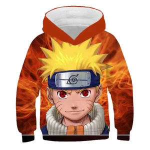 Naruto hoodies mới đến mùa thu bé trai cô gái áo nỉ kakashi in 3d trẻ em quần áo dài tay thể thao