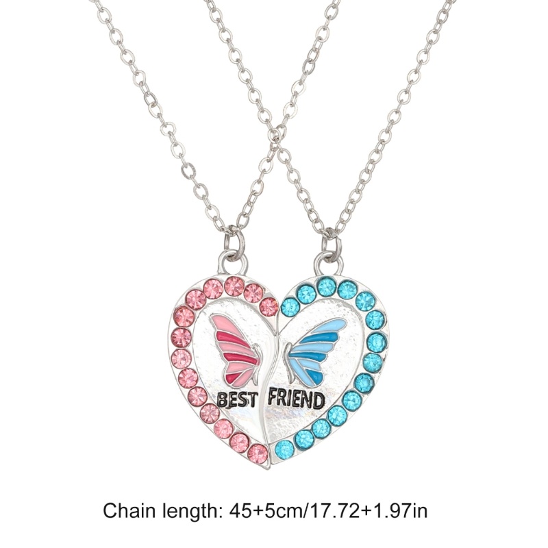 DASBSUG 1 Cặp Vòng Cổ Tình Bạn Bộ Từ Tính Bướm Quyến Rũ Móc Cổ Trái Tim Mặt Dây Chuyền Xương Đòn Dây Chuyền Cho Tốt Nhất Friendship