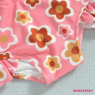 Mgg-kids Bé Gái Đồ Bơi Mùa Hè Hoa Dài Tay Dây Kéo Xù Áo liền quần Đồ Bơi Đi Biển Tắm Phù Hợp Với