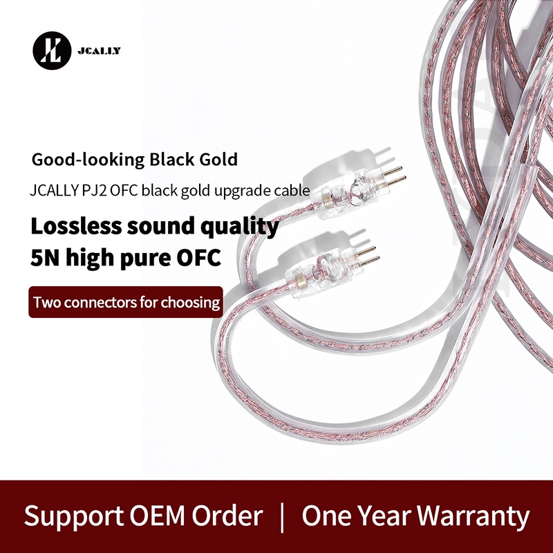 Dây Cáp Nâng Cấp PJ2 Mạ Vàng Bạc 5N OFC 0.78mm QDC MMCX Kèm Mic kz trn 7hz