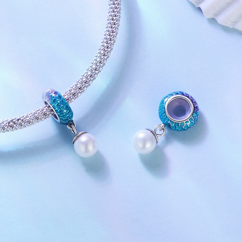 Mặt dây chuyền BAMOER bạc sterling 925 kiểu tiên cá thời trang cho nữ