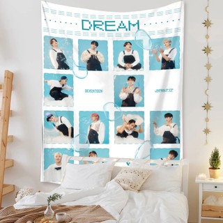 Tấm thảm SEVENTEEN S.COUPS, JEONGHAN, JOSHUA, HOSHI, WONWOO, MINGYU, THE8, SEUNGKWAN, VERNON, DINO, DK, WOZI, JUN Polyester Tấm thảm treo tường Phòng ngủ Tấm thảm treo tường Trang trí nhà cửa