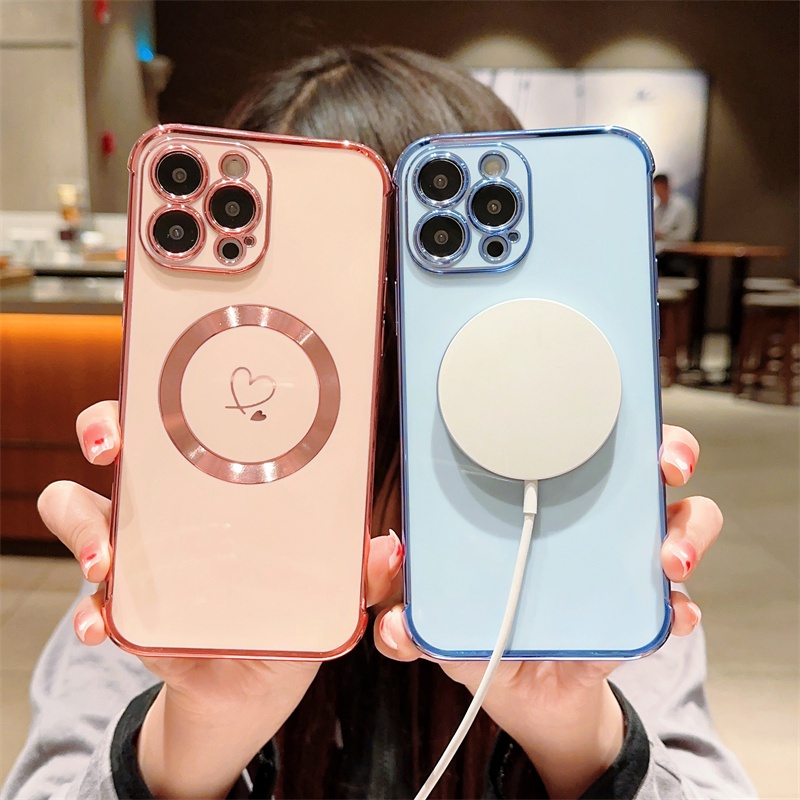 Ốp Điện Thoại Mạ Từ Tính Sang Trọng Cho iPhone 13 14 Pro Max 14 Plus