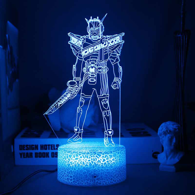 HK1 Mặt nạ Kamen Rider Đèn ngủ Anime 3d Đèn LED từ xa Sạc USB Chiếu sáng Thập kỷ Revice Zero-One Trang trí nội thất Gi