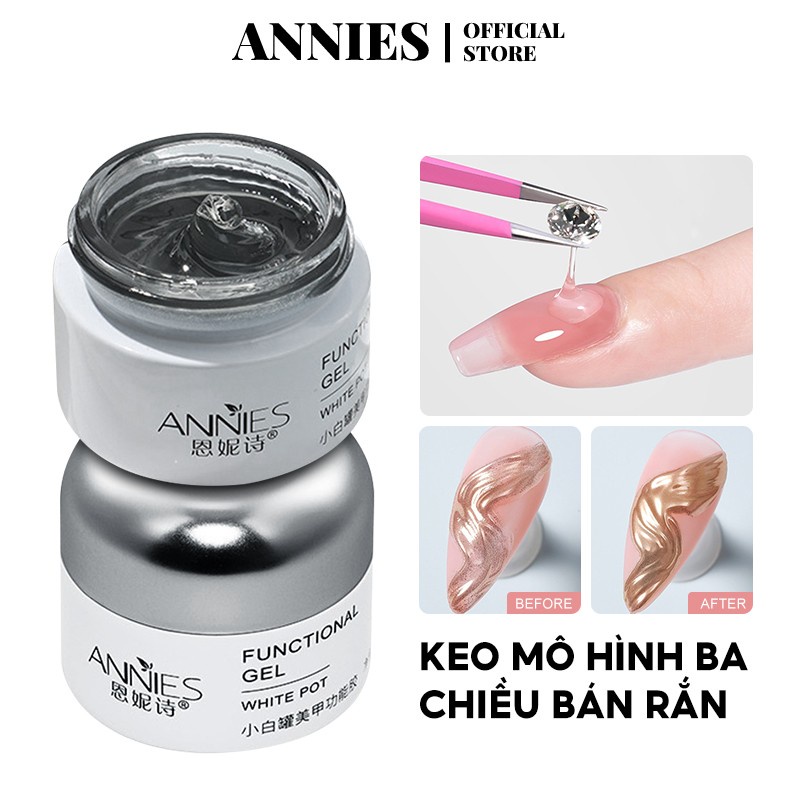 Keo tạo hình bột gương ma thuật bán rắn ANNIES làm móng hiệu ứng ba chiều đặc biệt không chảy