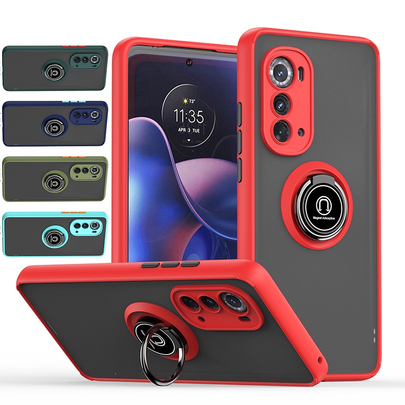 Dành Cho Motorola Edge + 2022 2023 2021 Vỏ Mờ Mờ Có Giá Đỡ Vòng Xoay Ốp Lưng TPU Chống Sốc