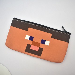 YT4 Minecraft Hộp Đựng Bút Hoạt Hình Túi Đựng Bút Sinh Viên Dây Kéo Vải Văn Phòng Phẩm Túi Trẻ Em Thay Đổi Lưu Trữ Cá Tính