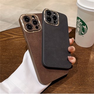 Vòng mạ vỏ điện thoại bằng da cổ điển của anh chất lượng cao cho iphone 14 13 12 11 pro max 14 plus xr x xs max vỏ mềm silicon chống sốc