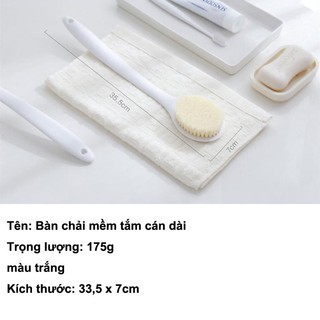 Bàn Chải Cọ Chà Lưng Muji, Cây Tắm Chà Lưng Siêu Mềm Mịn Loại Xuất Nhật SUNNY DAY