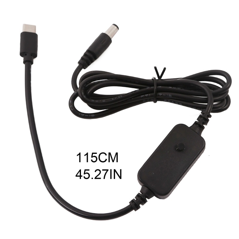 Cinna USB C đến 5 5x2 1mm 5V 9V 12V 15V 20V Cáp nguồn có thể điều chỉnh có màn hình đầu ra