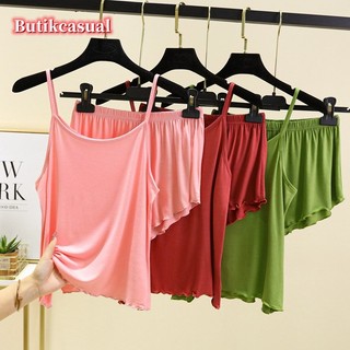 Bộ Đồ Ngủ 2 Món Gồm Áo Cotton Trơn Dáng Rộng Và Quần Ngắn Thời Trang Mùa Hè 2023
