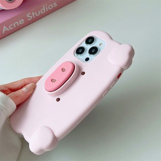 Ôp Điện Thoại Silicon Dẻo Hình Heo Hồng 3d Kèm Giá Đỡ Cho iphone 14 15 pro max 15 14 13 12 pro max 11 pro 14 plus xs max xr Ốp