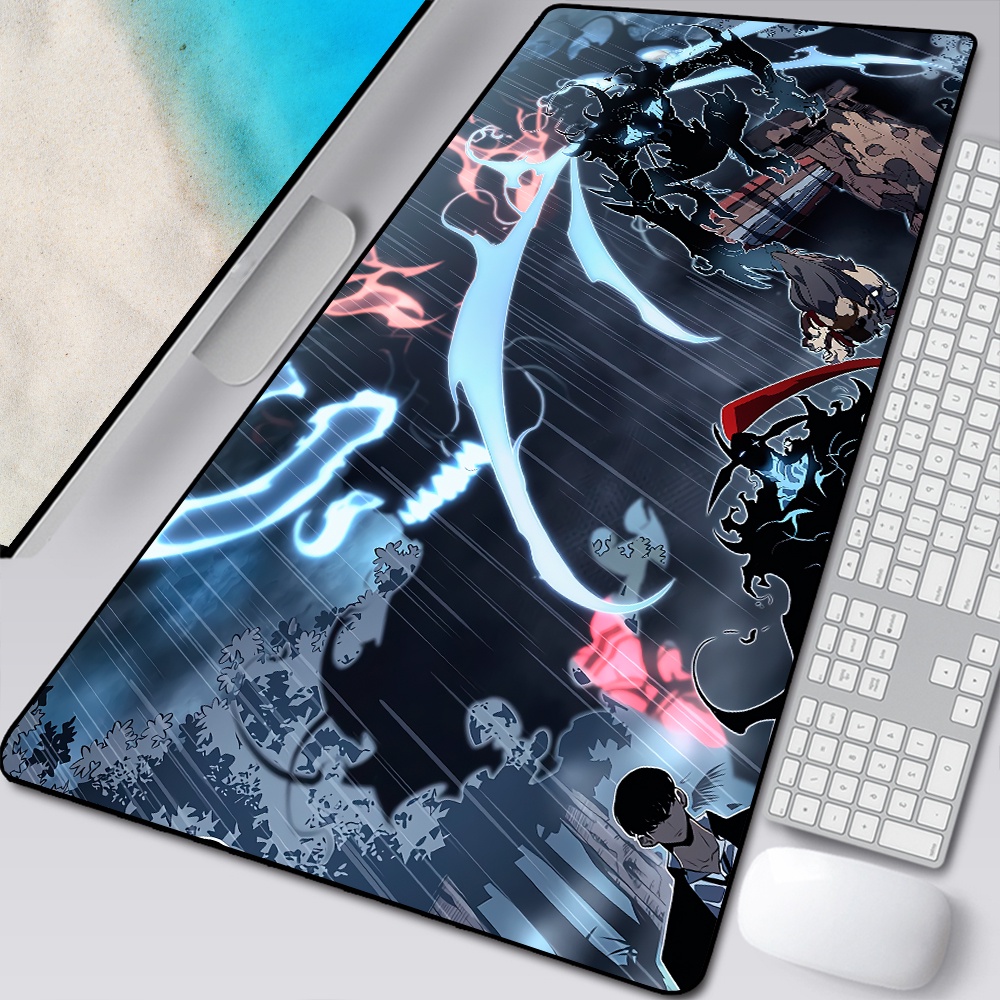 XXL Anime Nâng Cấp Một Mình Họa Tiết Đẹp Lớn Chơi Game Bàn Miếng Lót Chuột Đáng Yêu HD In Máy Tính Game Thủ Khóa Cạnh Chuột Thảm