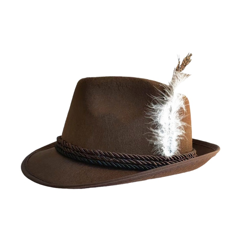 Dasbsug Nam Nữ Lông Vũ Fedora Mũ Tiệc Cưới Nữ Thanh Lịch Mũ Ảnh