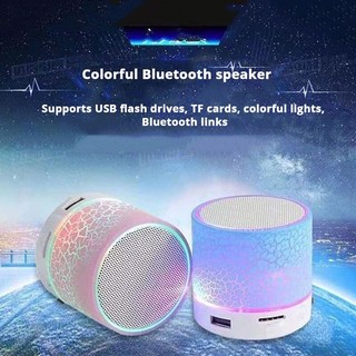 Mini Portable Car Sound A9 Dazzle Crack LED không dây Bluetooth 4.1 Loa siênu trên Thẻ TF